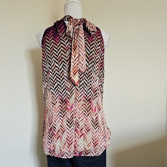 WHBM Women's Multicolor Chevron Halter Top - Picture 3 of 4